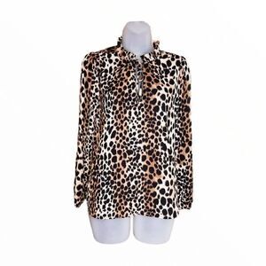 Veronica M Leopard Print Blouse sz M